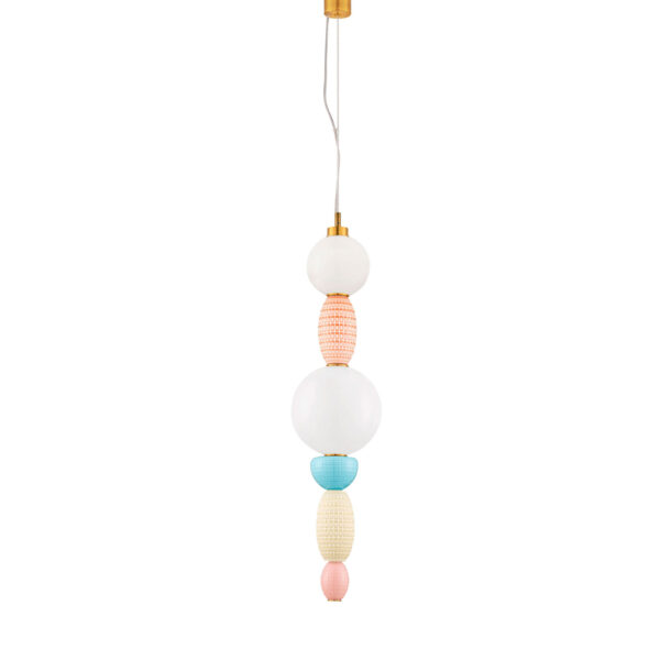 Lustra Obrie 23W 3000K, Alb, Auriu, Albastru, Crem, Roz, Portocaliu si Sticla, Metal, Ceramica Nova Luce