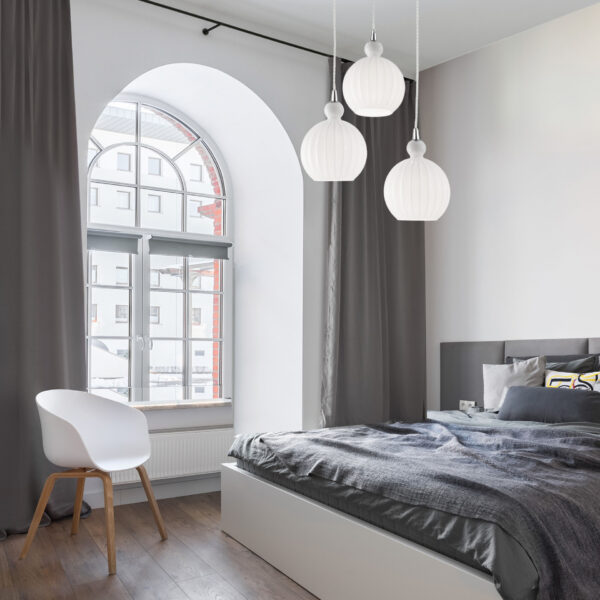 Lustra Odell 12W, Alb, Crom si Sticla, Aluminiu Nova Luce