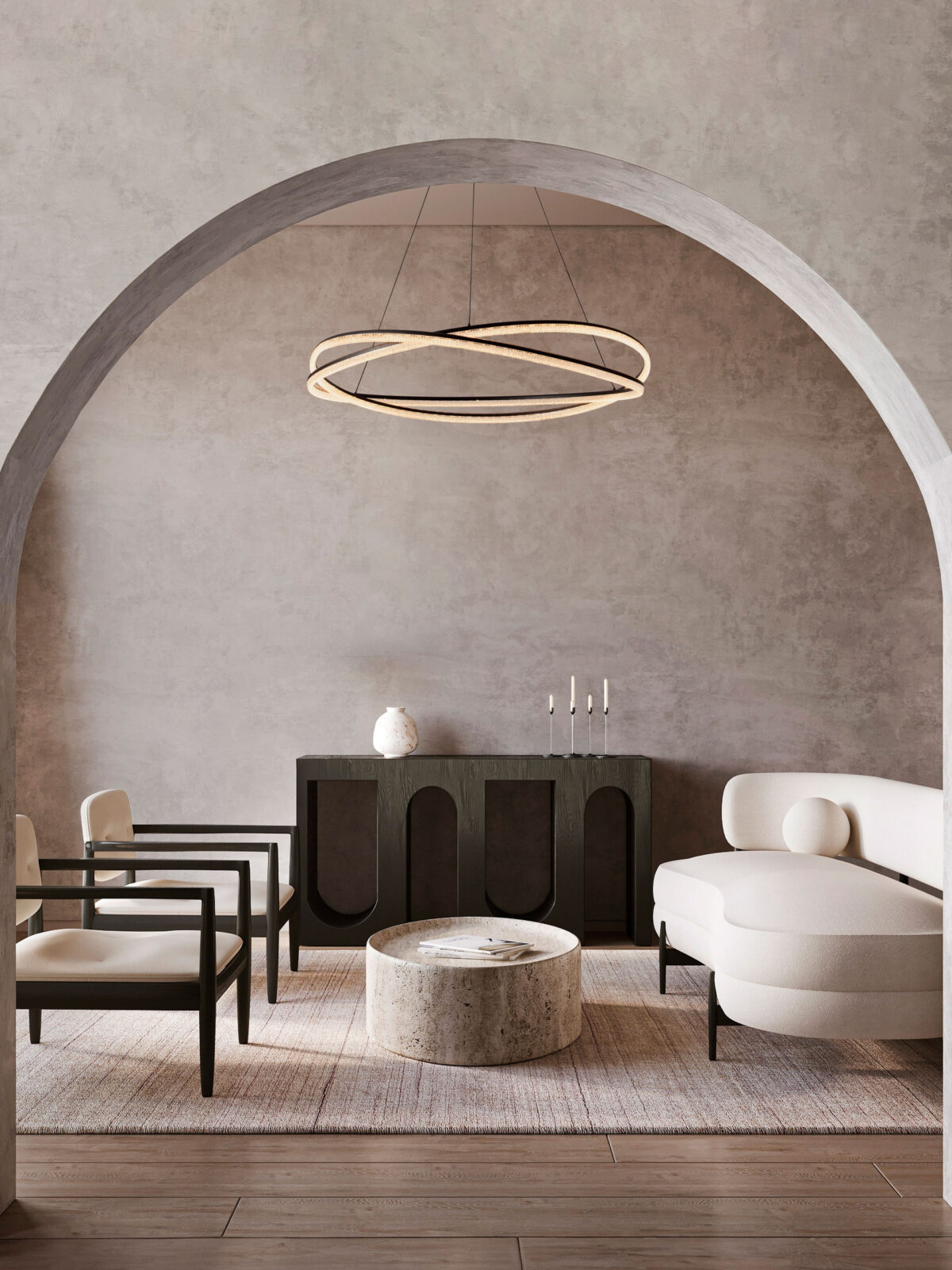 Lustra Ofelia 68W 3000K, Negru si Aluminiu, Acrilic Nova Luce