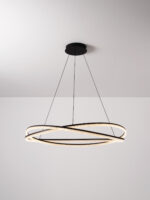 Lustra Ofelia 68W 3000K, Negru si Aluminiu, Acrilic Nova Luce