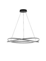 Lustra Ofelia 68W 3000K, Negru si Aluminiu, Acrilic Nova Luce