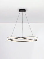Lustra Ofelia 68W 3000K, Negru si Aluminiu, Acrilic Nova Luce