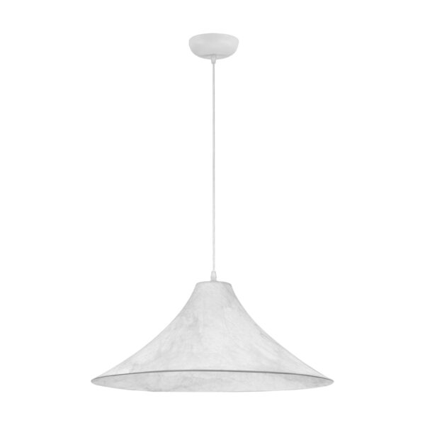 Lustra Oket 12W, Alb si Metal, Matase Nova Luce