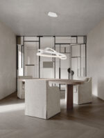 Lustra Olia 47W 3000 | 2700 | 4000K, Alb si Otel, Aluminiu, Silicon Nova Luce