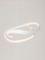 Lustra Olia 47W 3000 | 2700 | 4000K, Alb si Otel, Aluminiu, Silicon Nova Luce