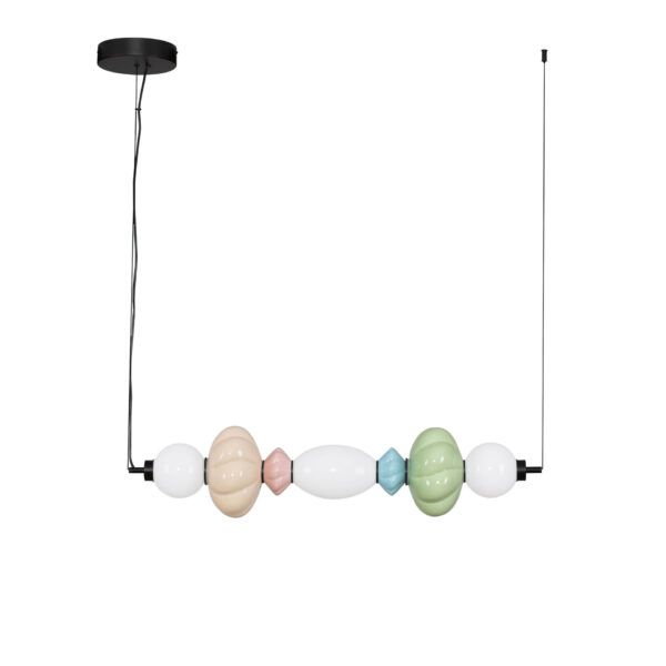 Lustra Oneta 23W 3000K, Verde, Albastru, Crem si Sticla, Ceramica Nova Luce