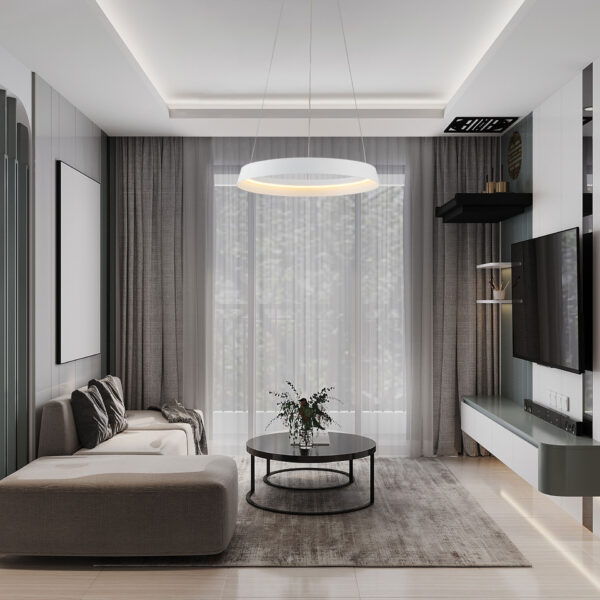 Lustra Ormi 38W 3000 | 2700 K, Alb si Aluminiu, Acrilic Nova Luce