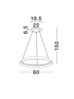 Lustra Ormi 52W 3000 | 2700 | 4000K, Cafea si Aluminiu, Acrilic Nova Luce