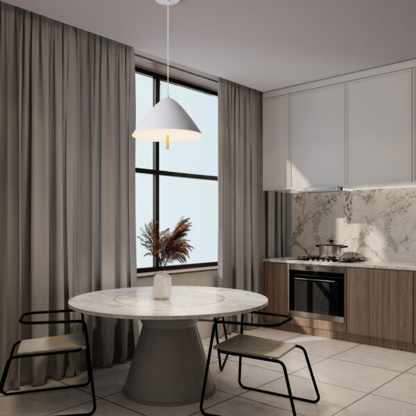 Lustra Oros 17W 3000K, Alb si Metal, Acrilic Nova Luce