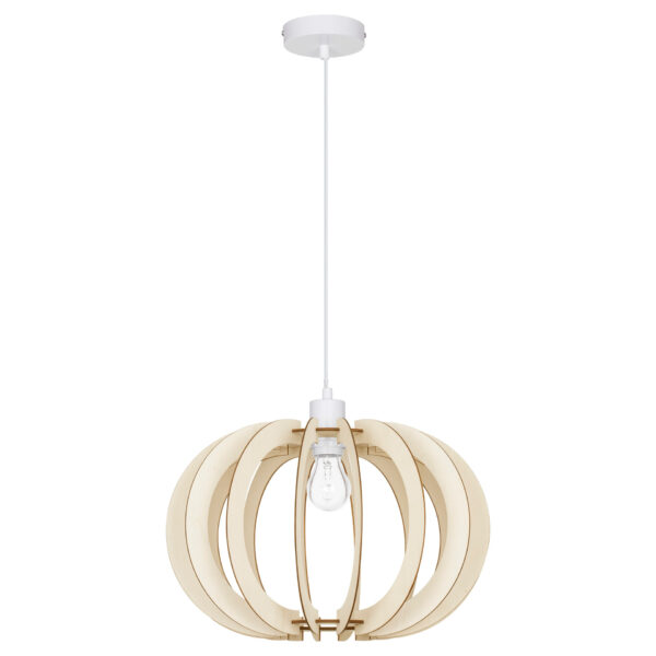 Lustra Ottoline 12W, Alb si Metal, Lemn Nova Luce
