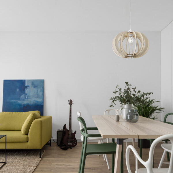 Lustra Ottoline 12W, Alb si Metal, Lemn Nova Luce