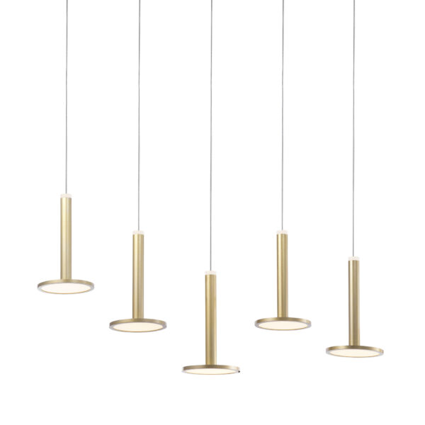 Lustra Palencia 50W 3000K, Auriu si Aluminiu, Acrilic Nova Luce