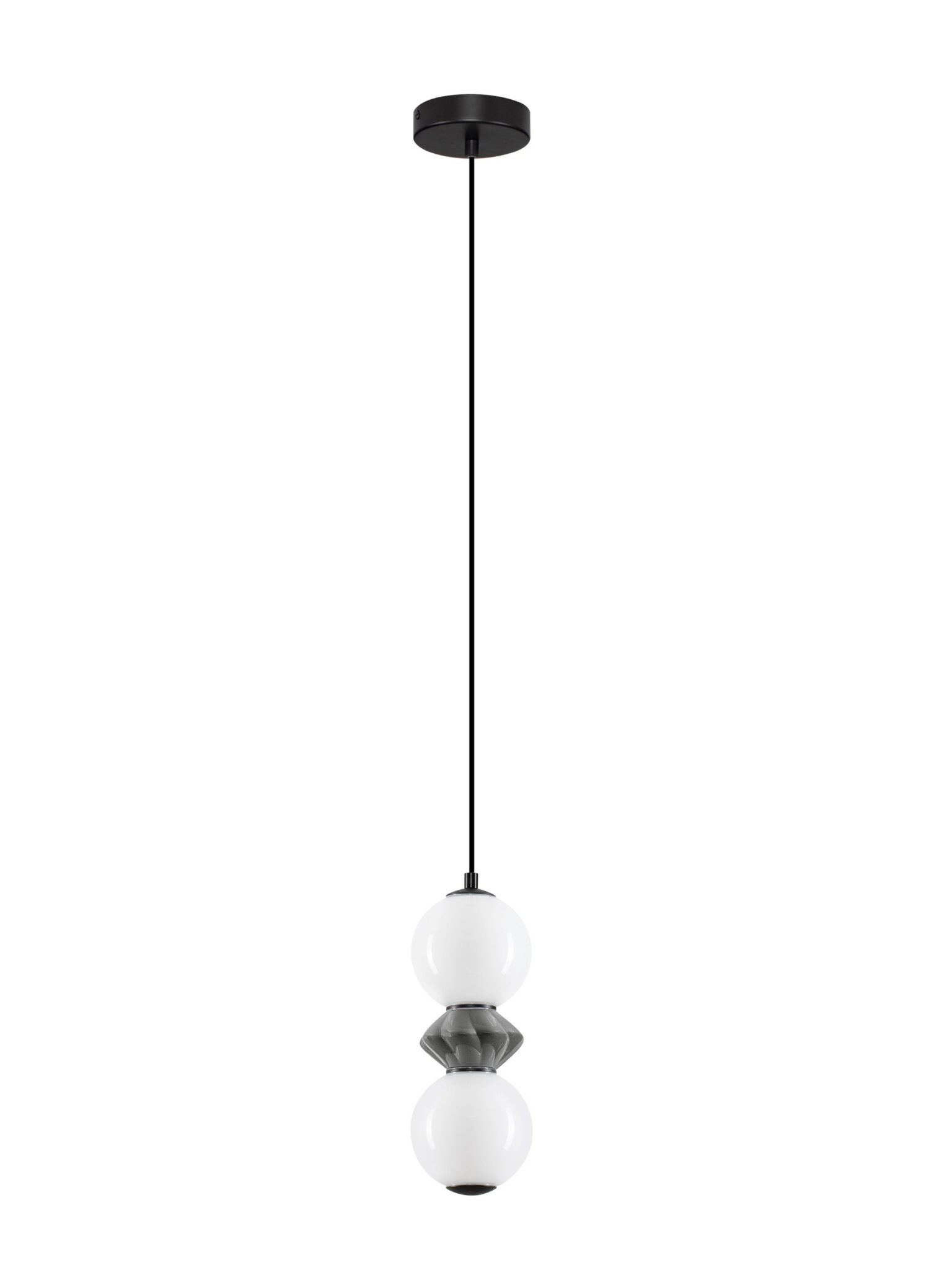 Lustra Pallina 10W 3000K, Gri si Sticla, Metal, Ceramica Nova Luce