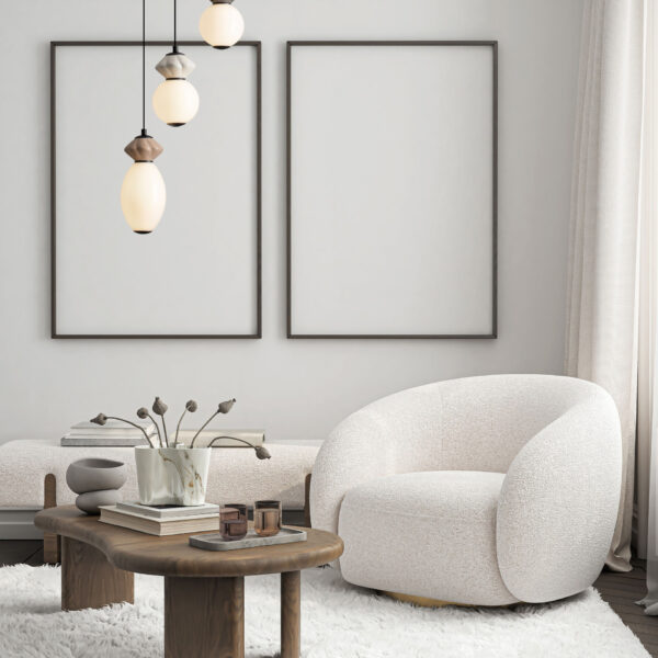 Lustra Pallina 20W 3000K, Gri si Sticla, Metal, Ceramica Nova Luce
