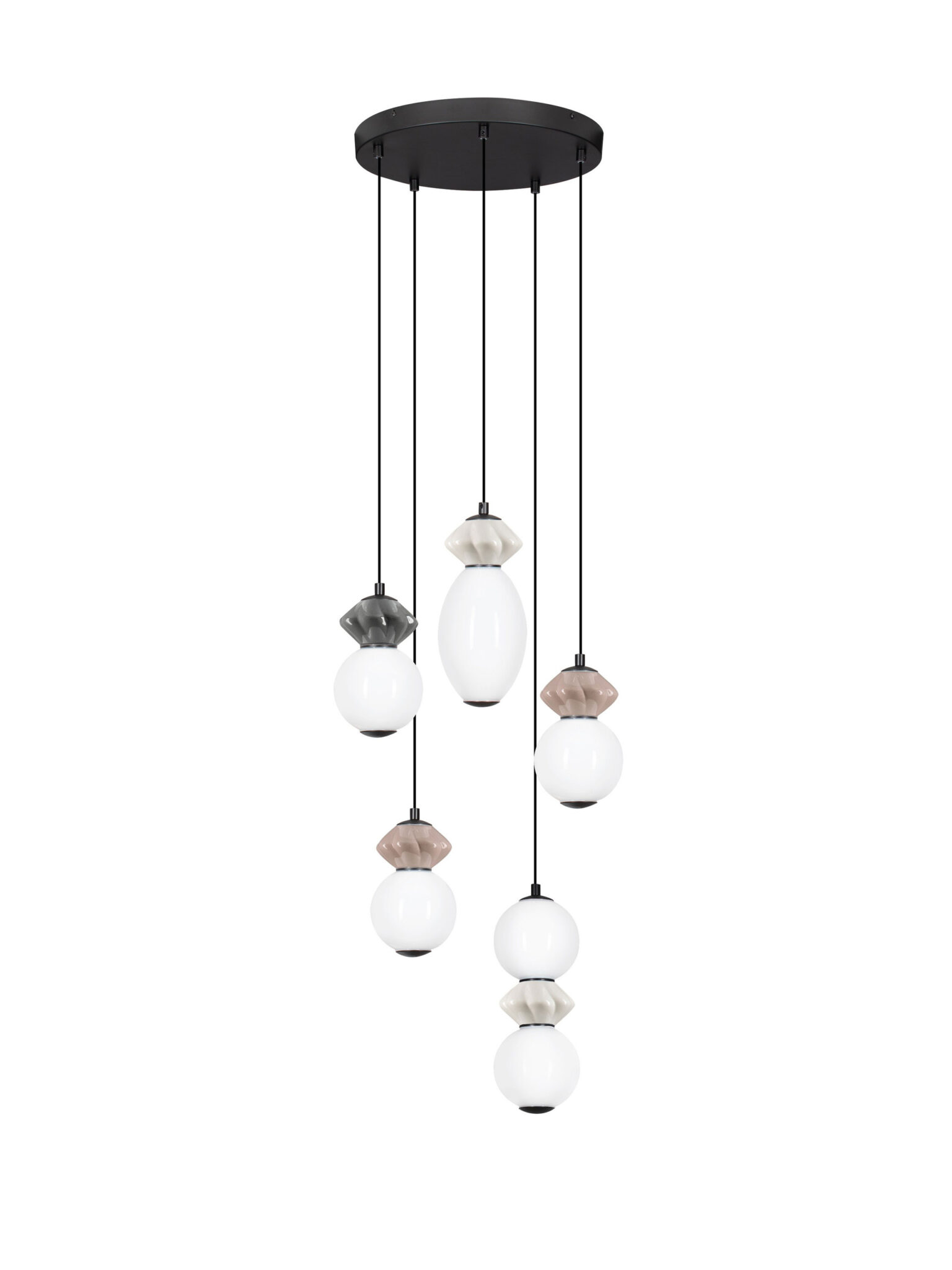 Lustra Pallina 28W 3000K, Gri si Sticla, Metal, Ceramica Nova Luce