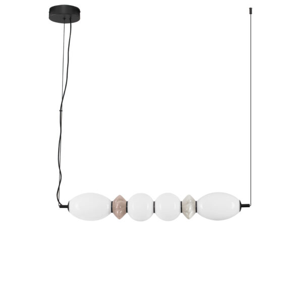 Lustra Pallina 28W 3000K, Gri si Sticla, Metal, Ceramica Nova Luce
