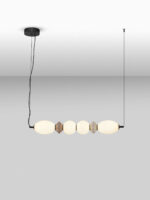 Lustra Pallina 28W 3000K, Gri si Sticla, Metal, Ceramica Nova Luce
