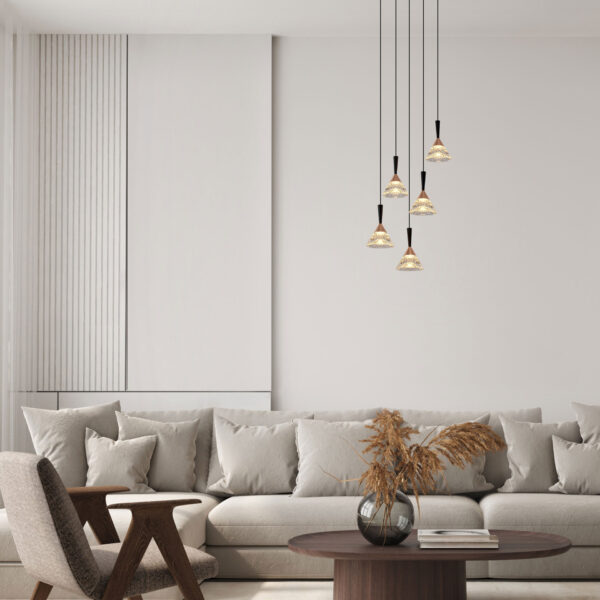 Lustra Paluz 30W 3000K, Negru, Auriu si Metal, Acrilic Nova Luce