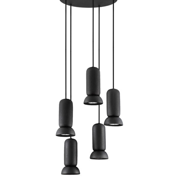 Lustra Parlo 50W, Negru si Otel, Ceramica Nova Luce