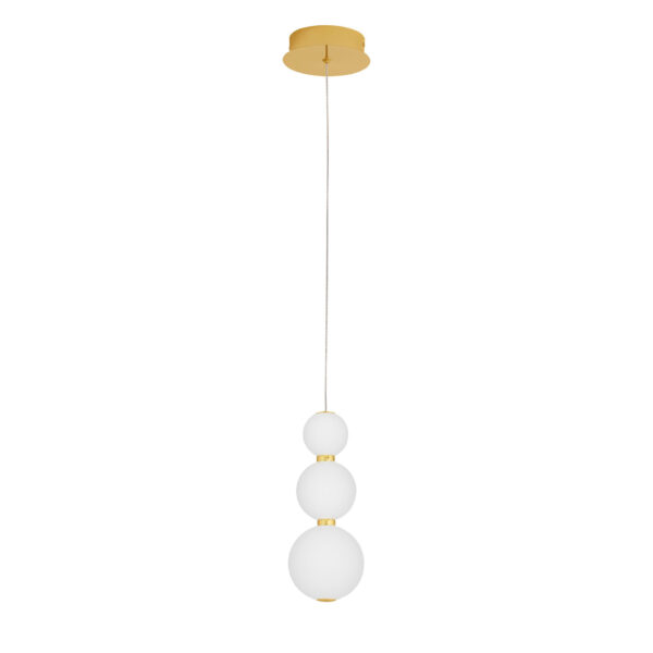 Lustra Perla 11W 3000K, Alb, Auriu si Sticla, Metal Nova Luce