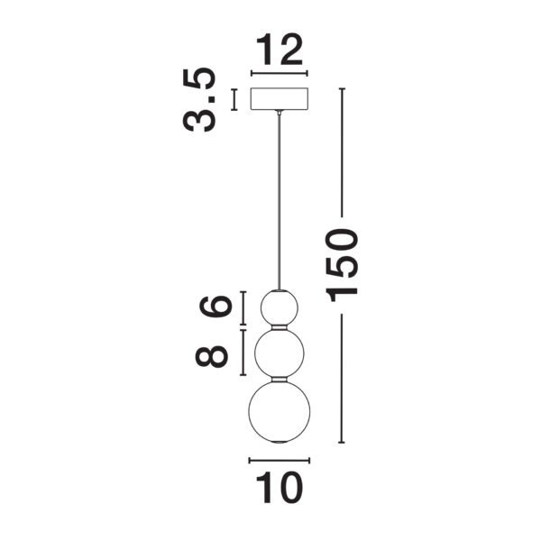 Lustra Perla 11W 3000K, Alb, Crom si Sticla, Metal Nova Luce
