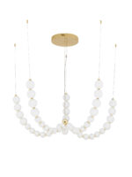 Lustra Perla 125W 3000K, Alb, Auriu si Sticla, Metal Nova Luce