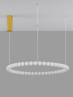 Lustra Perla 96W 3000K, Alb, Auriu si Sticla, Metal Nova Luce