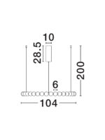 Lustra Perla 96W 3000K, Alb, Auriu si Sticla, Metal Nova Luce