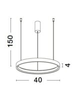 Lustra Perrine 22W 3000K, Auriu, Argintiu si Aluminiu, Acrilic Nova Luce