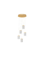 Lustra Phos 28W 3000K, Auriu si Otel, Aluminiu, Acrilic Nova Luce