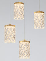 Lustra Phos 28W 3000K, Auriu si Otel, Aluminiu, Acrilic Nova Luce