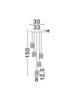Lustra Phos 28W 3000K, Auriu si Otel, Aluminiu, Acrilic Nova Luce