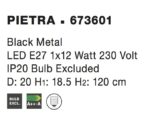 Lustra Pietra 12W, Negru si Metal Nova Luce