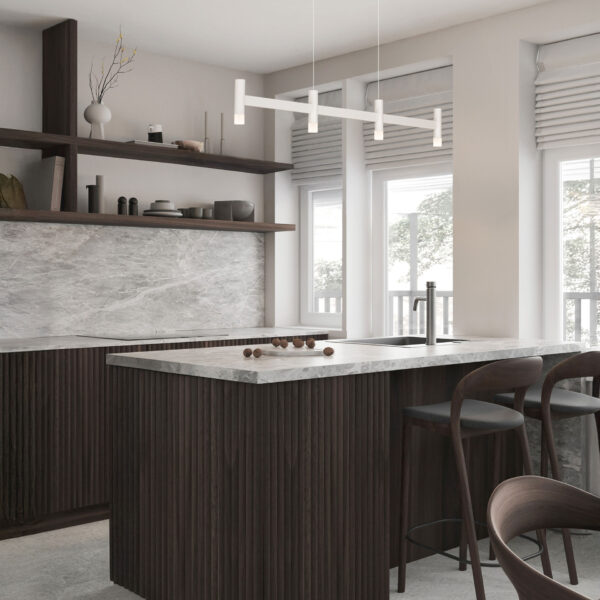 Lustra Poetic 17W 2700 K, Alb si Aluminiu, Acrilic Nova Luce