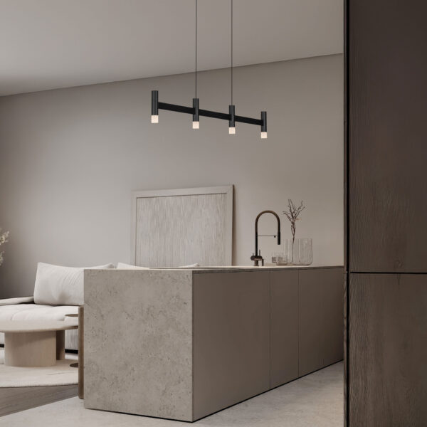 Lustra Poetic 17W 2700 K, Negru si Aluminiu, Acrilic Nova Luce