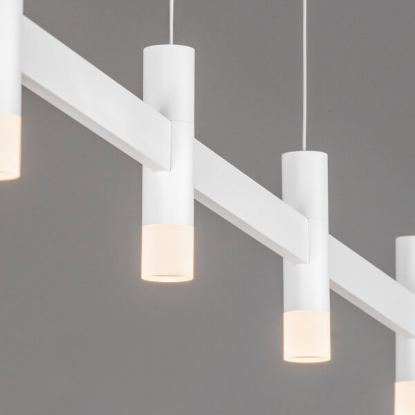 Lustra Poetic 17W 3000K, Alb si Aluminiu, Acrilic Nova Luce