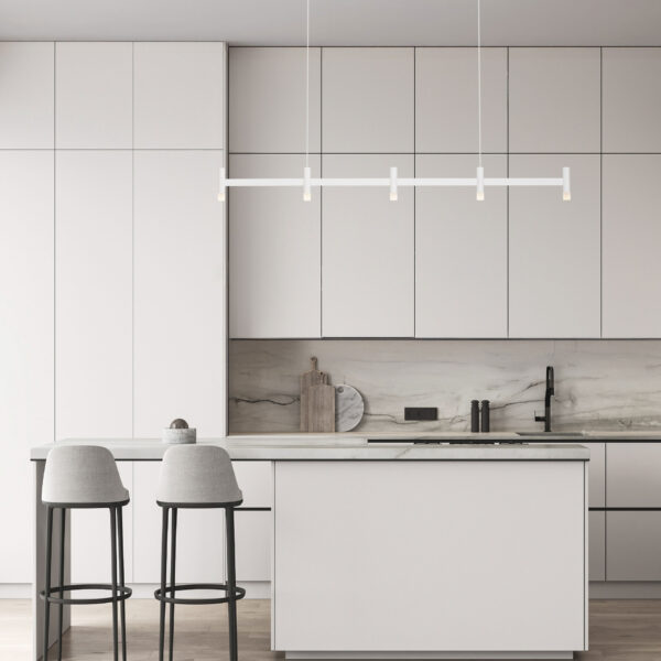 Lustra Poetic 21W 2700 K, Alb si Aluminiu, Acrilic Nova Luce