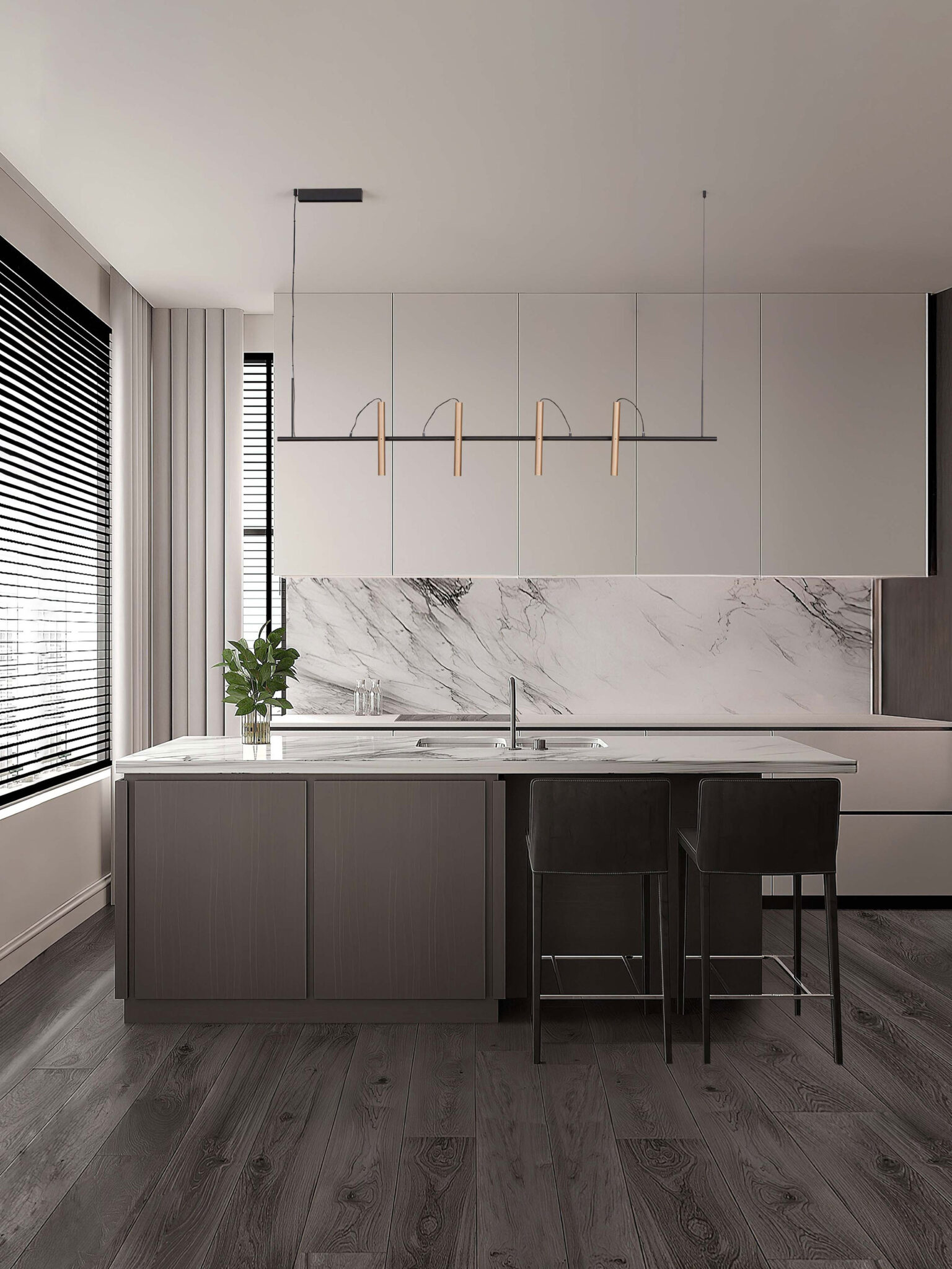 Lustra Prato 33W 3000K, Negru, Auriu si Aluminiu Nova Luce