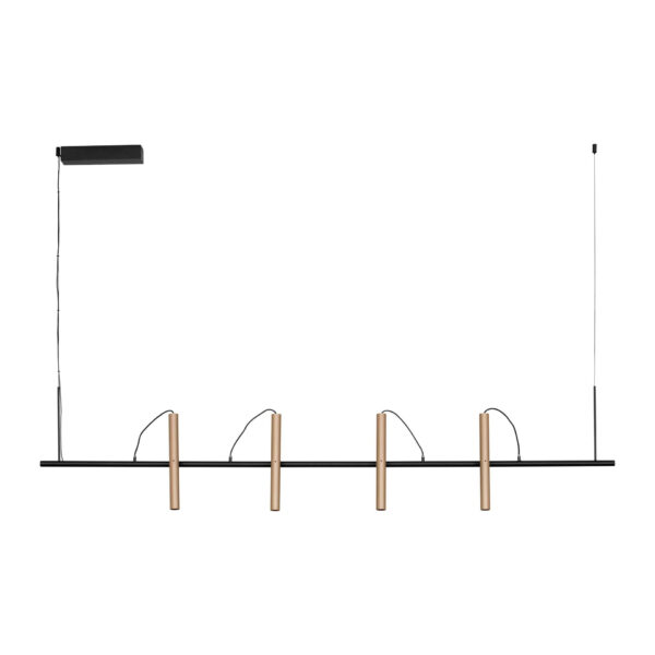 Lustra Prato 33W 3000K, Negru, Auriu si Aluminiu Nova Luce