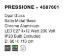 Lustra Pressione 48W, Alb si Sticla, Metal Nova Luce