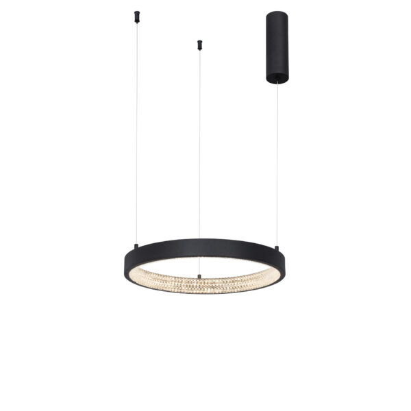 Lustra Preston 30W 3000K, Negru si Aluminiu, Acrilic Nova Luce