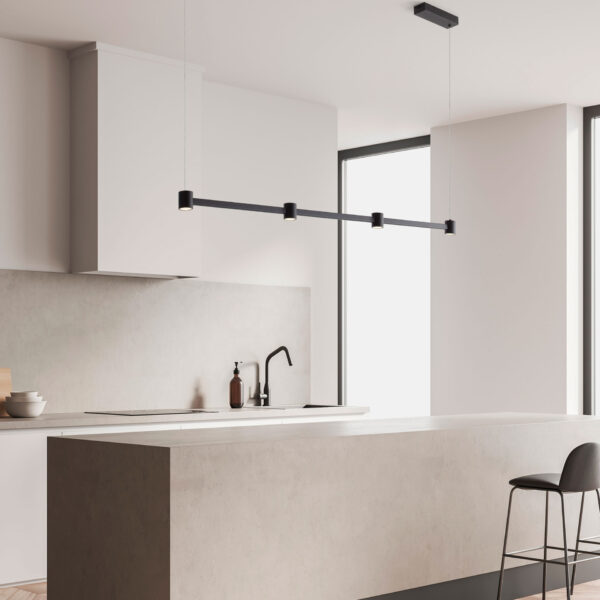 Lustra Puize 24W 3000K, Negru si Aluminiu Nova Luce