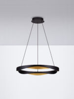 Lustra Radon 53W 3000K, Negru, Auriu si Aluminiu Nova Luce