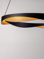 Lustra Radon 53W 3000K, Negru, Auriu si Aluminiu Nova Luce