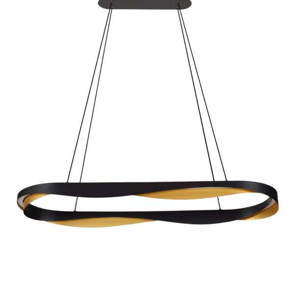 Lustra Radon 63W 3000K, Negru, Auriu si Aluminiu Nova Luce