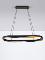 Lustra Radon 63W 3000K, Negru, Auriu si Aluminiu Nova Luce