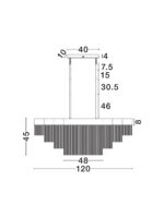 Lustra Revia 46W 3000K, Negru si Otel, Aluminiu Nova Luce