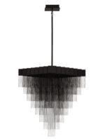 Lustra Revia 79W 3000K, Negru si Otel, Aluminiu Nova Luce