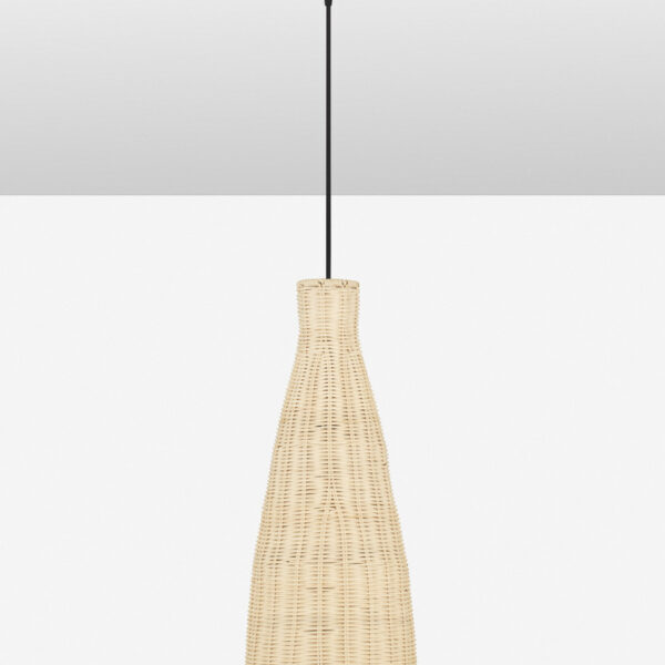 Lustra Rielo 12W, Negru, Bej si Otel, Ratan Nova Luce