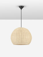 Lustra Rielo 12W, Negru, Bej si Otel, Ratan Nova Luce